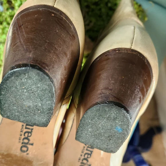 LAREDO 80's Vintage Tan Cream Retro Leather Western Fringe Cowboy Girl Boots 9M - Picture 10 of 16